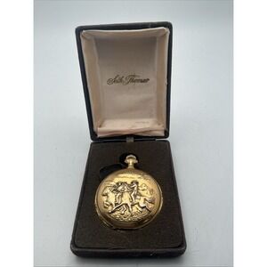 Vintage Seth Thomas Embossed Western Cowboy Pocket Watch